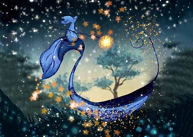 Blue Creature with Stars