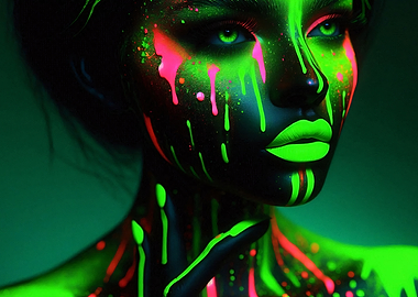 Neon Body Paint Portrait