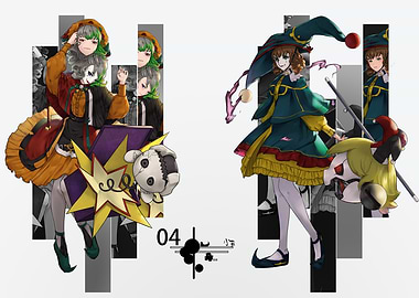 Clown-themed illustration