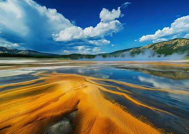 Yellowstone Hot Springs Landscape