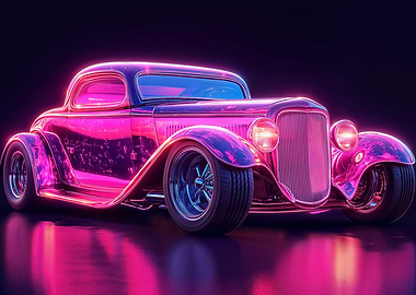 Pink Hot Rod Neon Style