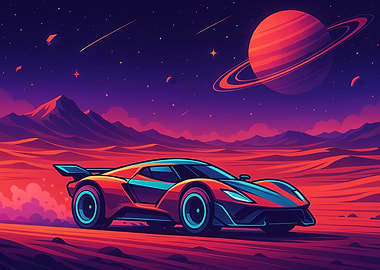 Sports Car in Space