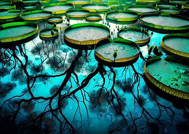 Water Lily Reflections