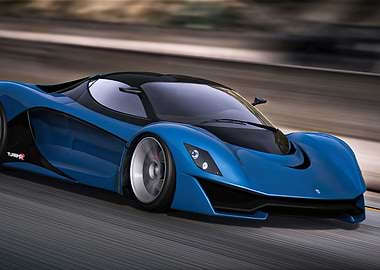 Blue Sports Car Concept