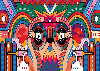 Abstract Art with Binoculars