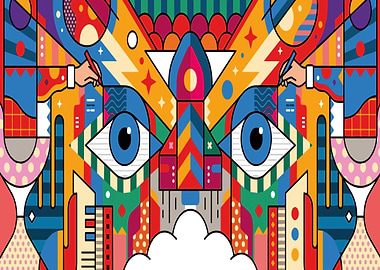 Abstract Art with Eyes