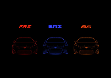 FR-S, BRZ, 86 Car Silhouettes