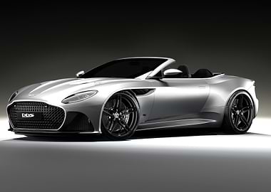 Silver Aston Martin DBS Superleggera Volante
