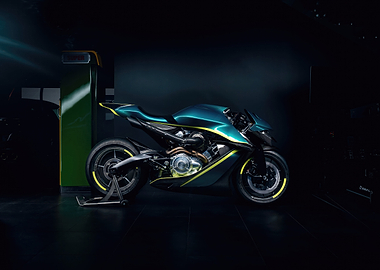 Green and Black Motorcycle