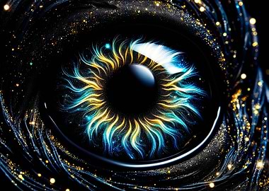 Cosmic Dragon Eye Abstract Art