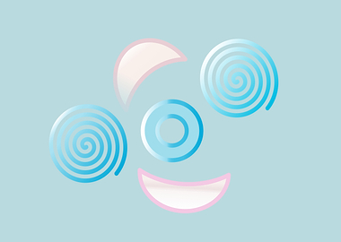 Abstract Blue and Pink Spirals