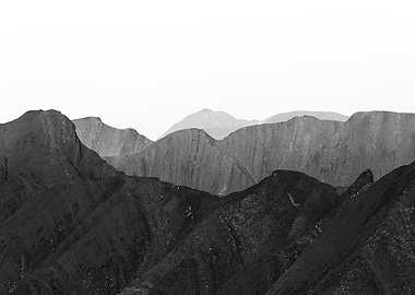 Black and White Mountain Range