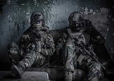 Military Soldiers in Urban Setting