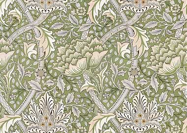 Green Floral Pattern