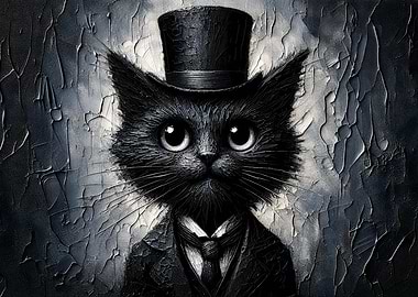Black Cat in Top Hat