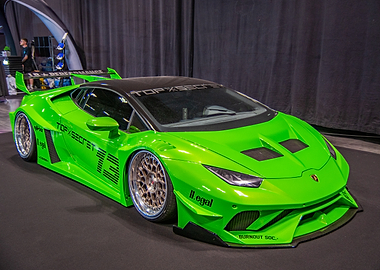 Green Lamborghini with Custom Body Kit