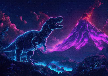 T-Rex Volcano Retro