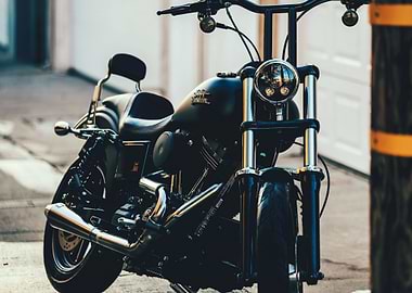 Black Harley Davidson Motorcycle