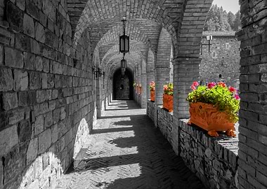 Stone Archway with Flowers
