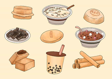 Taiwanese Dessert Illustration