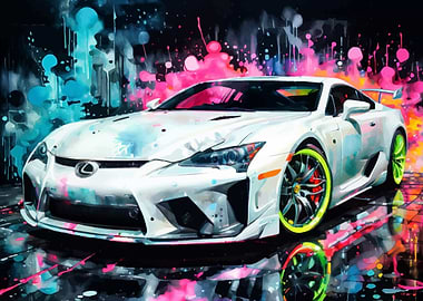 Lexus LFA with Colorful Splashes
