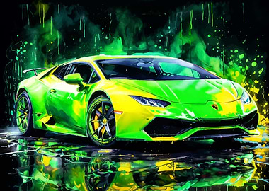 Green Lamborghini Art