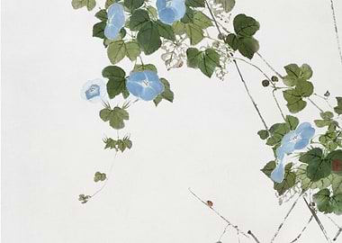 Blue Flowers and Vines