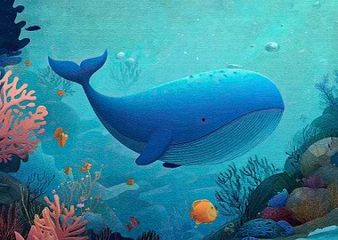 Blue Whale Underwater
