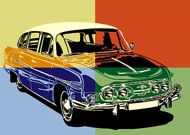 Vintage Car Pop Art
