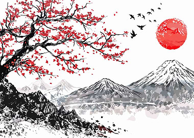 Japanese Mountain Landscape