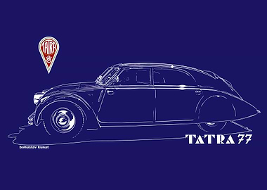 Tatra 77 Car Illustration