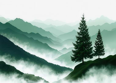 Misty Foggy Mountains Nature