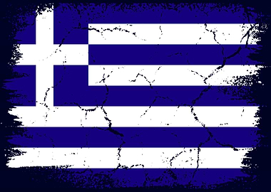 Greek Flag Distressed Design