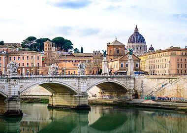 Bridge Over Tiber River, Rome