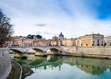 Bridge over Tiber River, Rome