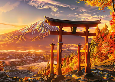 Mount Fuji Torii Gate