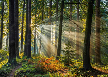 Sunbeams in the Forest