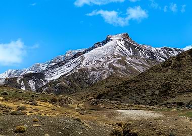 Snow-Capped Mountain Landscape of the Tichka Pass, Anti-Atlas, Morocco