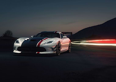 Dodge Viper ACR at Night