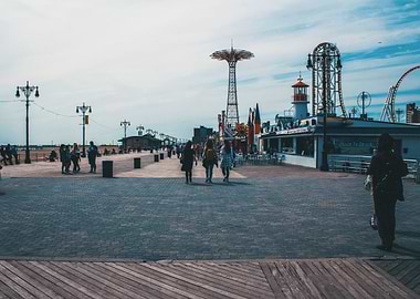 Coney Island Boardwalk Scene