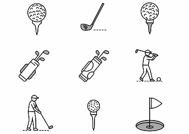 Golf Icons Set