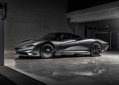 Sleek Gray Sports Car in Garage