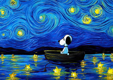 Snoopy Starry Night
