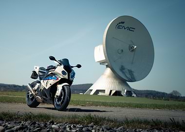 BMW Motorcycle with Satellite Dish