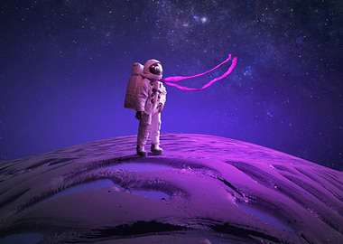 Astronaut on a Purple Planet