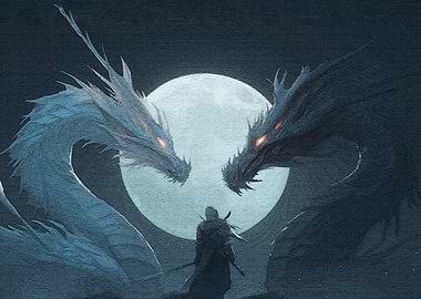 Dragon Confrontation Moonlight