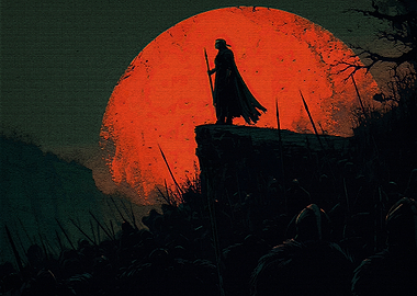 Warrior Cliff Army Silhouette