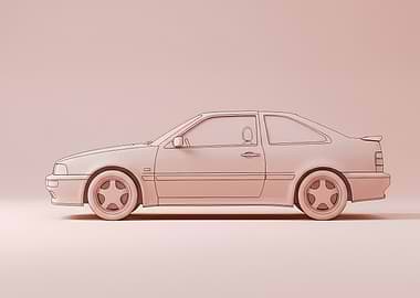 Monochromatic Car Illustration