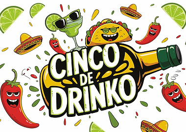 Cinco de Drinko Cartoon Illustration