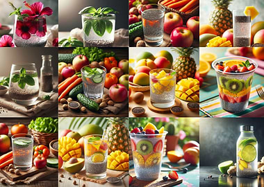 Infused Water with Fruits and Vegetables